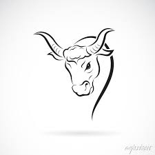 Vector Of A Bull Head Design On White