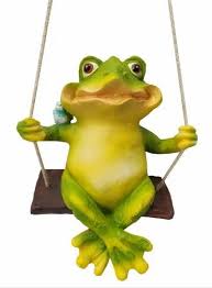 Frog On Swing Resin Hanging Home