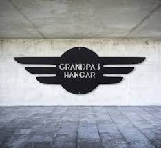 Personalized Metal Hangar Sign Aviation