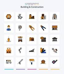 Construction 25 Line Filled Icon Pack