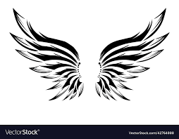 Simple Angel Wings Tattoo Royalty Free
