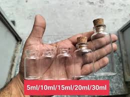 Mini Glass Bottles With Wooden Cork At