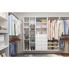 Easy Track Premium Tower Closet Storage Organizer With Shelves Drawers White