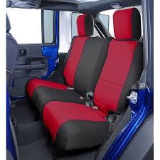2009 Jeep Wrangler Jk Coverking Neoprene Rear Seat Cover Black Red Spc203