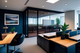 Conference Room With A Desk And A Wall