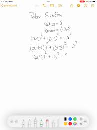 Polar Equation Of The Circle Of Radius