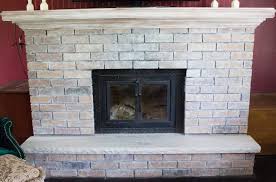 Whitewashed Brick Fireplace