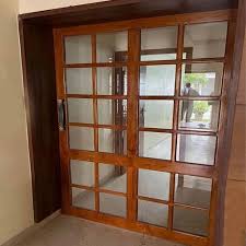 Wood And Glass Wooden Patio Door