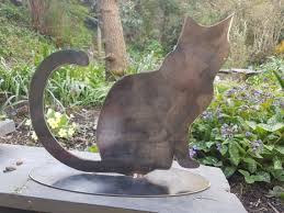Metal Cat Garden Art Made In Wales