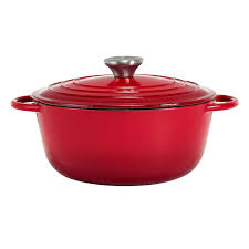 At Home 5 Quart Enameled Cast Iron Dutch Oven Red