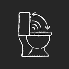 Touchless Toilet Seat Icon Set Flat