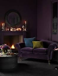 Aubergine Sofa And Walls Interiors By