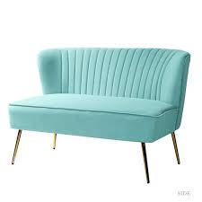 Carmita 47 In Sage Velvet Tufted 2 Seats Loveseats Sofa With Golden Base