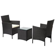 2 Seat Rattan Bistro Set Garden