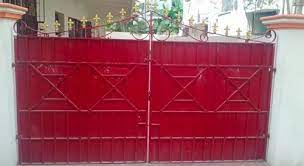 Modern Red Color Coated Iron Grill Gate