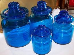 Cobalt Blue Glass Canisters Wallpapers