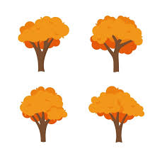 Colorful Autumn Trees Cartoon Yellow