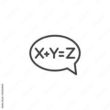 Equation Solution Bubble Outline Icon