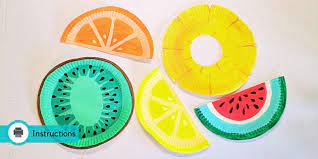 Paper Plate Fruit Slices Food Crafts