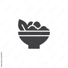 Salad Bowl Vector Icon Filled Flat