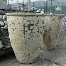 Extra Large Aqua Glazed Low Garden Pot