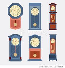 Grandfather Pendulum Clock Icon Set