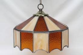 Vintage Leaded Glass Shade Light