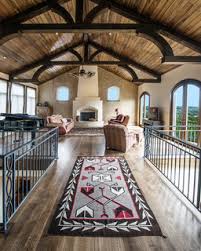 cathedral ceiling with exposed beams