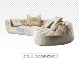 Contemporary Beige Leather Sectional