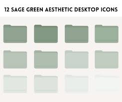 Desktop Folder Icons Sage Green