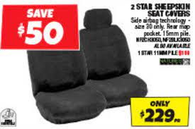 2 Star Sheepskin Seat Covers Offer At