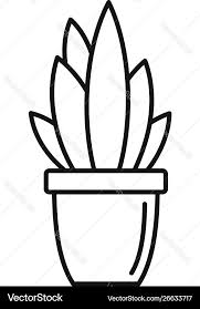 Modern Succulent Pot Icon Outline Style