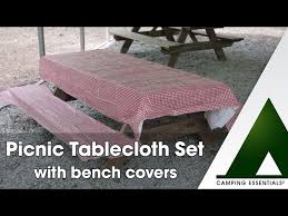 Picnic Tablecloth Set With Bench Covers