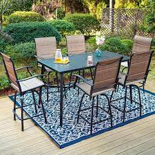 Metal Rectangle Outdoor Patio Bar Set