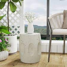 Drum Concrete Garden Stool Outdoor