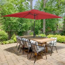 Pure Garden Rectangular Patio Umbrella Red