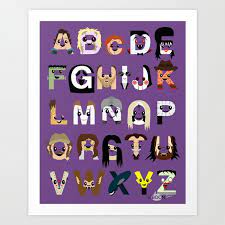 Horror Icon Alphabet Art Print By Mike