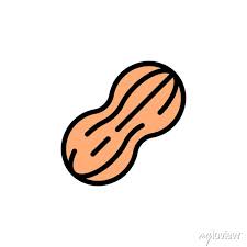 Peanut Icon Simple Color With Outline