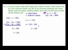 Word Problem With Systems Of Equations