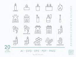 Candle Types Symbols Line Icon Set Svg