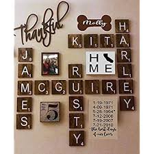 Scrabble 4 X 4 Tiles Wooden Wall Ready