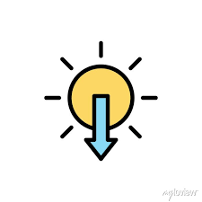 Sun Arrow Sunset Icon Simple Color