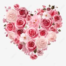 Pink Rose Flower Heart Shape Png