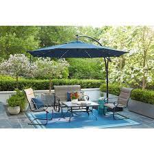 Solar Led Offset Outdoor Patio Umbrella