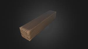 stylized wooden beam 3d model by