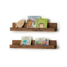 Drakestone Designs Floating Nursery Bookshelves Set Of 2 Walnut Finish Brown