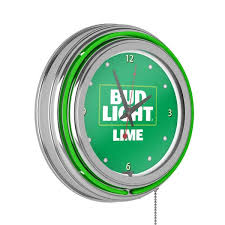 Green Lime Lighted Og Neon Clock