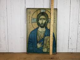 Vintage Christ The Merciful Icon Print