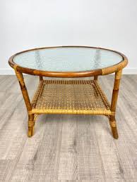 Bamboo Rattan Frosted Glass Coffee