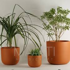 U Shaped Terracotta Clay Planter Set At